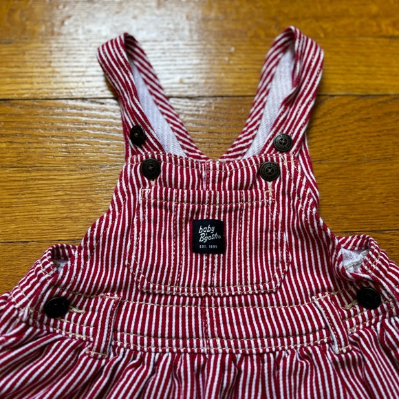 baby B’gosh Red & White Striped Overall Dress - Picture 2 of 6